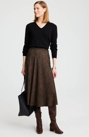 Silky A-Line Midi Skirt