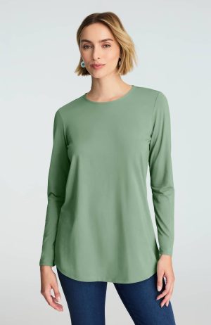 Pure Jill Long-Sleeve Shirttail Tee