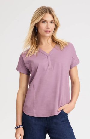 Pure Jill Seamed Slub Top
