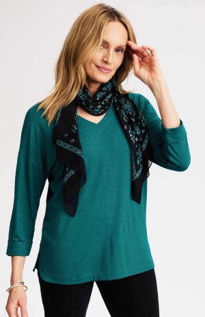 Wearever Rolled-Cuff Slub-Knit Top