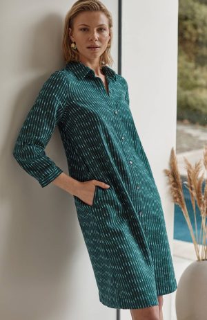 Pure Jill Dobby-Textured Shirtdress