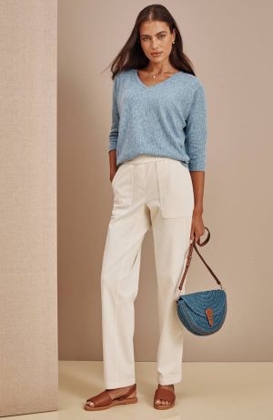 Pure Jill Garment-Dyed Patch-Pocket Pants