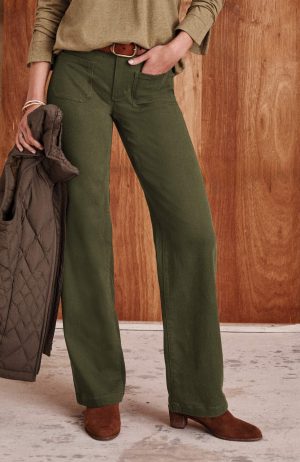 Patch-Pocket Wide-Leg Jeans