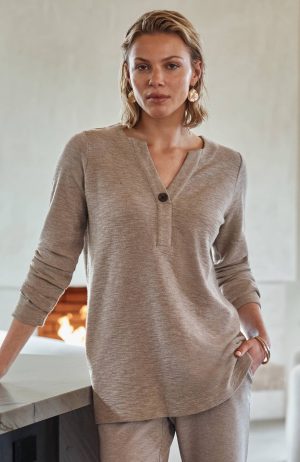 Pure Jill Textured One-Button Top