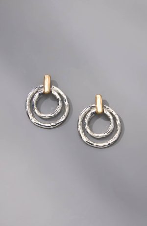 Mixed-Metal Post Drop Hoops