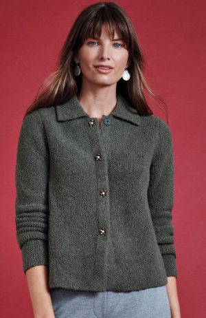 Collared Bouclé Cardi