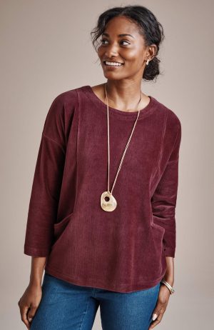 Pure Jill Corded Velour Pocket Top