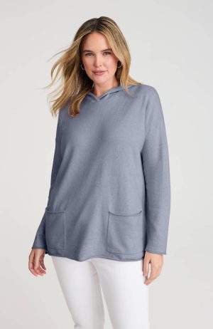 Patch-Pocket Hooded Sweater
