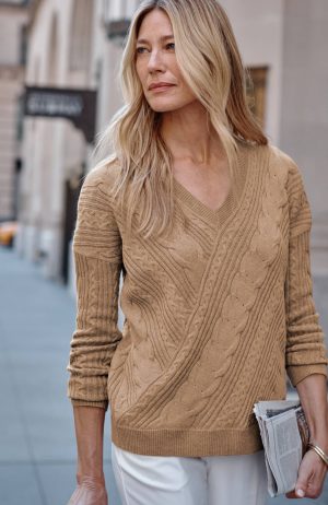 Wearever Cable-Knit Cotton Sweater