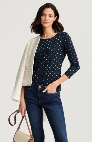 Pima 3/4-Sleeve Scoop-Neck Tee