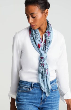 Heart-Printed Square Scarf