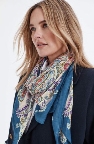 Whimsical Printed Square Scarf