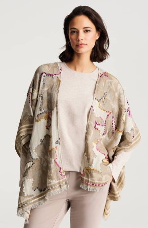 Hand-Embroidered Ruana