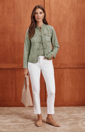 Cotton-Twill Knot-Button Jacket