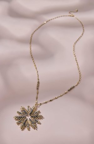 Goldtone Snowflake Pendant Necklace