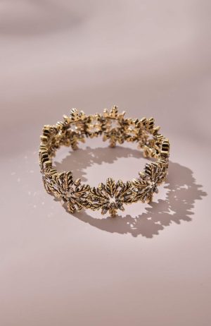 Goldtone Snowflake Stretch Bracelet