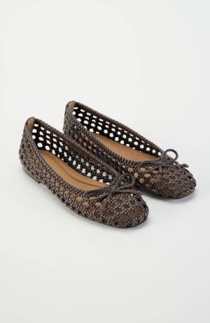 Olivia Open-Weave Bow Flats
