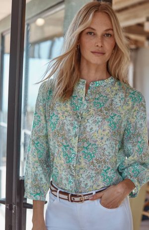 Shirred Cotton Voile Top
