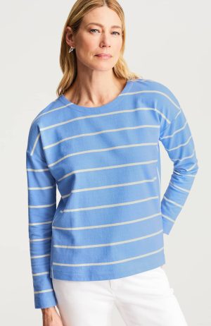 Mixed-Stripe Long-Sleeve Top