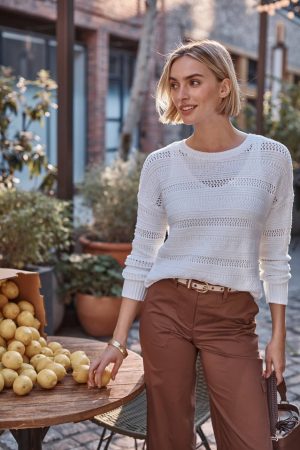 Open-Texture Pullover Sweater