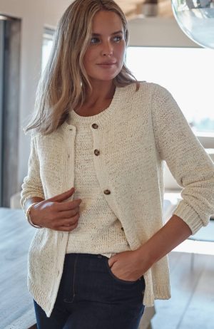 Tape-Yarn Layering Cardi