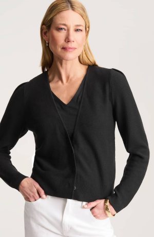 Garter-Stitch Button-Front Cardi