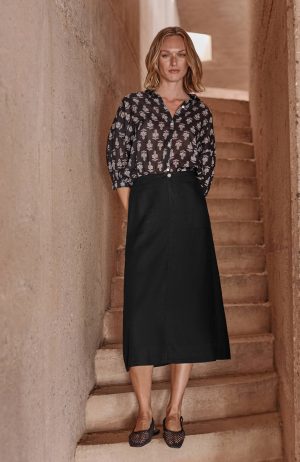 Pure Jill Linen-Blend Maxi Skirt