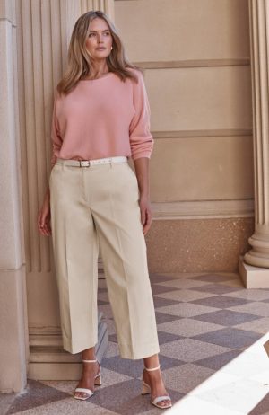 Cotton-Stretch Wide-Leg Crops
