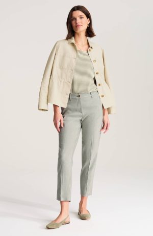 Curvy Fit Linen-Stretch Slim-Leg Pants