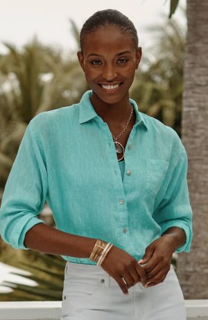 Easy Linen Button-Front Shirt