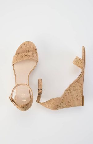 Leah Stacked-Wedge Sandals