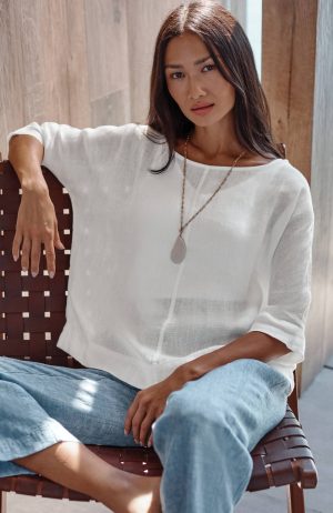 Pure Jill Linen Popover Top