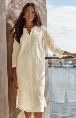 Pure Jill Embroidered Pullover Dress