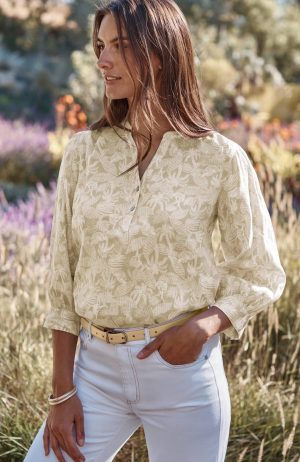 Linen Puff-Sleeve Popover