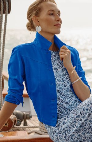 Cotton & Linen Seamed Denim Jacket
