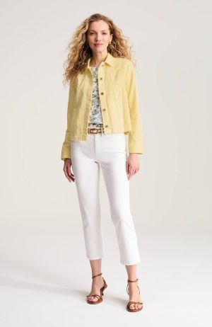 Cotton & Linen Seamed Denim Jacket