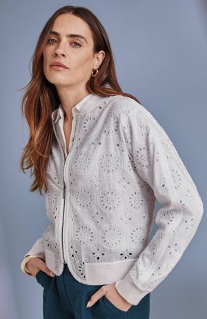 Eyelet Bomber Jacket