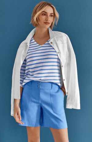 Linen-Stretch Shorts
