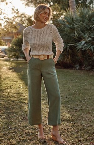 Linen Wide-Leg Pants