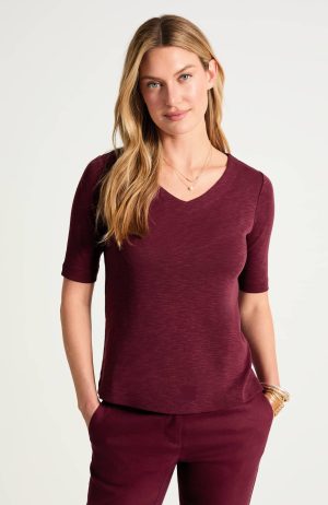 Pima-Slub V-Neck Tee