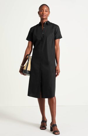 Short-Sleeve Midi Shirtdress
