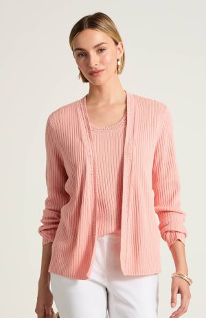 Pointelle Open-Front Cardi