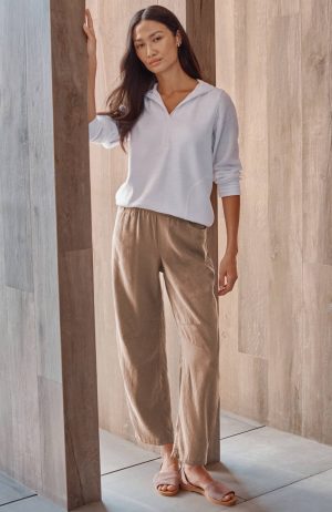 Pure Jill Linen-Blend Barrel Pants