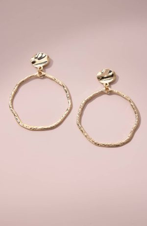 Hammered Open-Circle Earrings