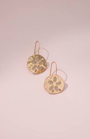 Sparkling Sand Dollar Drop Earrings
