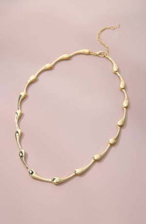 Demi-Fine Sculpted Teardrop Necklace
