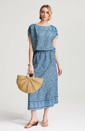 Pure Jill Cotton Voile Printed Skirt