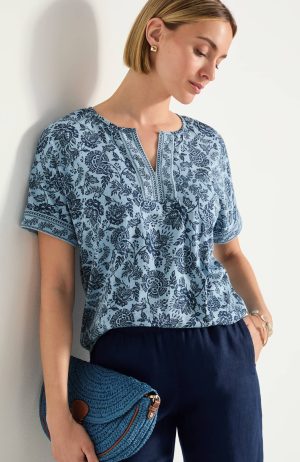 Pure Jill Border-Printed Tee
